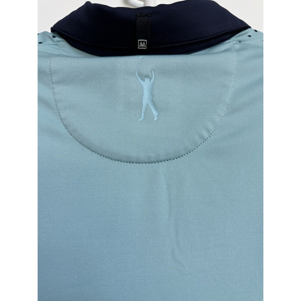 Mizzen + Main Polo Shirt Mens Large Blue Navy Dot Performance Golf Stretch Golf - Picture 4 of 8